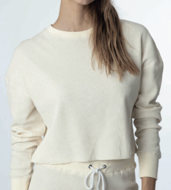 SOPHIE WAFFLE CROP LS